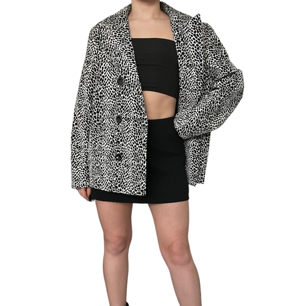 Vintage Liz Claiborne animal print double breasted blazer
